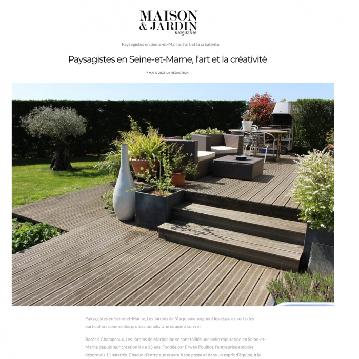 Maison & Jardin - Page web